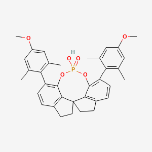 molecular formula C35H35O6P B15220250 12-hydroxy-1,10-bis(4-methoxy-2,6-dimethylphenyl)-4,5,6,7-tetrahydroiindeno[7,1-de:1',7'-fg][1,3,2]dioxaphosphocine 12-oxide 