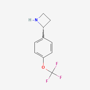 molecular formula C10H10F3NO B15220292 (R)-2-(4-(Trifluoromethoxy)phenyl)azetidine 