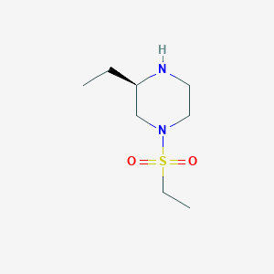 molecular formula C8H18N2O2S B15220295 (R)-3-Ethyl-1-(ethylsulfonyl)piperazine 