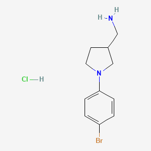molecular formula C11H16BrClN2 B1522031 [1-(4-Bromophenyl)pyrrolidin-3-yl]methanamine hydrochloride CAS No. 1193388-22-5