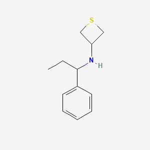 molecular formula C12H17NS B15220316 N-(1-Phenylpropyl)thietan-3-amine 