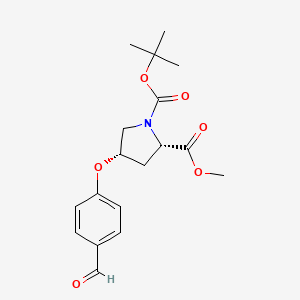 molecular formula C18H23NO6 B15220318 1-(tert-Butyl) 2-methyl (2S,4S)-4-(4-formylphenoxy)pyrrolidine-1,2-dicarboxylate 