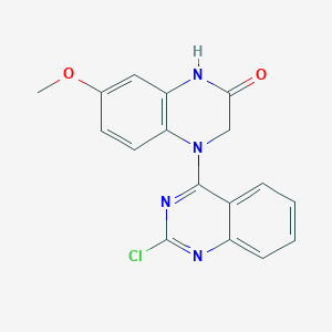 molecular formula C17H13ClN4O2 B15220330 4-(2-chloroquinazolin-4-yl)-7-methoxy-3,4-dihydroquinoxalin-2(1H)-one 