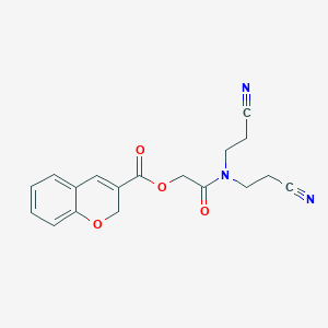 molecular formula C18H17N3O4 B15220349 2-(Bis(2-cyanoethyl)amino)-2-oxoethyl 2H-chromene-3-carboxylate 