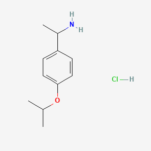 molecular formula C11H18ClNO B1522035 1-[4-(丙-2-氧基)苯基]乙-1-胺盐酸盐 CAS No. 103990-06-3