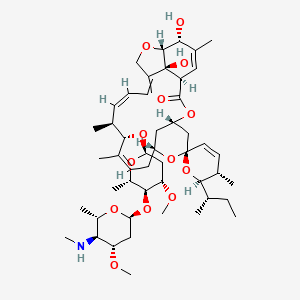 molecular formula C49H75NO13 B15220380 (1'R,2R,3S,4'S,6S,8'R,10'Z,12'S,13'S,14'Z,20'R,21'R,24'S)-2-[(2S)-butan-2-yl]-21',24'-dihydroxy-12'-[(2R,4S,5S,6S)-4-methoxy-5-[(2S,4S,5S,6S)-4-methoxy-6-methyl-5-(methylamino)oxan-2-yl]oxy-6-methyloxan-2-yl]oxy-3,11',13',22'-tetramethylspiro[2,3-dihydropyran-6,6'-3,7,19-trioxatetracyclo[15.6.1.14,8.020,24]pentacosa-10,14,16,22-tetraene]-2'-one 