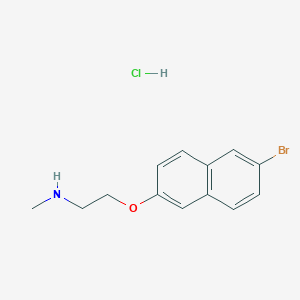 molecular formula C13H15BrClNO B1522039 {2-[(6-Bromonaphthalen-2-yl)oxy]ethyl}(methyl)amine hydrochloride CAS No. 1211328-07-2
