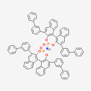 molecular formula C88H57NO6P2 B15220393 13-oxo-N-[13-oxo-10,16-bis(3-phenylphenyl)-12,14-dioxa-13λ5-phosphapentacyclo[13.8.0.02,11.03,8.018,23]tricosa-1(15),2(11),3,5,7,9,16,18,20,22-decaen-13-yl]-10,16-bis(3-phenylphenyl)-12,14-dioxa-13λ5-phosphapentacyclo[13.8.0.02,11.03,8.018,23]tricosa-1(15),2(11),3,5,7,9,16,18,20,22-decaen-13-amine 