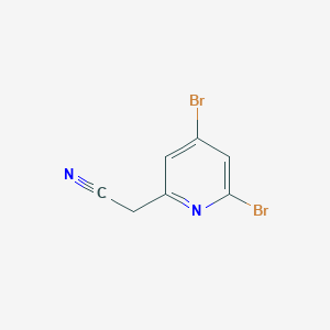 molecular formula C7H4Br2N2 B15220445 2-(4,6-Dibromopyridin-2-yl)acetonitrile 