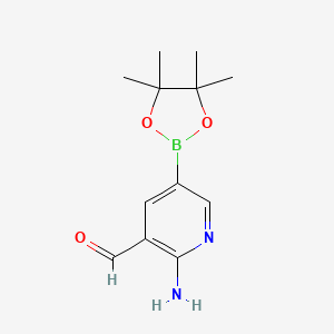 2-Amino-5-(4,4,5,5-tetramethyl-1,3,2-dioxaborolan-2-yl)nicotinaldehyde