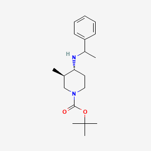 molecular formula C19H30N2O2 B15220479 tert-Butyl (3R,4R)-3-methyl-4-((1-phenylethyl)amino)piperidine-1-carboxylate 