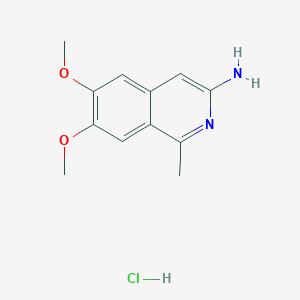 molecular formula C12H15ClN2O2 B15220501 6,7-Dimethoxy-1-methylisoquinolin-3-amine hydrochloride 