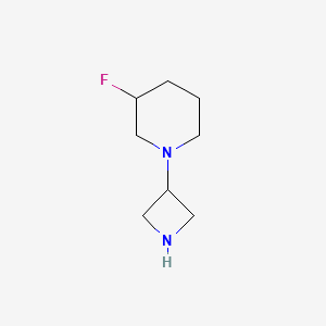 molecular formula C8H15FN2 B15220548 1-(Azetidin-3-yl)-3-fluoropiperidine 