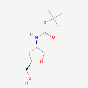 molecular formula C10H19NO4 B15220564 tert-butyl N-[(3S,5S)-5-(hydroxymethyl)oxolan-3-yl]carbamate 