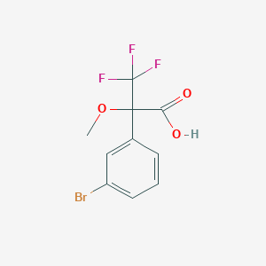 molecular formula C10H8BrF3O3 B15220576 2-(3-Bromophenyl)-3,3,3-trifluoro-2-methoxypropanoic acid 