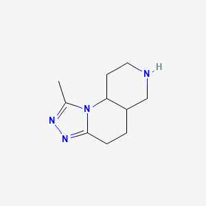 molecular formula C10H16N4 B15220591 1-Methyl-4,5,5a,6,7,8,9,9a-octahydro-[1,2,4]triazolo[4,3-a][1,6]naphthyridine 