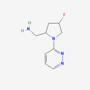 molecular formula C9H13FN4 B15220635 (4-Fluoro-1-(pyridazin-3-yl)pyrrolidin-2-yl)methanamine 