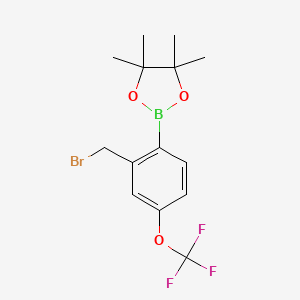 molecular formula C14H17BBrF3O3 B1522067 2-(2-(Bromomethyl)-4-(trifluoromethoxy)phenyl)-4,4,5,5-tetramethyl-1,3,2-dioxaborolane CAS No. 957066-13-6