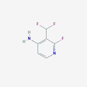 molecular formula C6H5F3N2 B15220685 3-(Difluoromethyl)-2-fluoropyridin-4-amine 