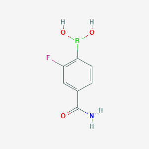 molecular formula C7H7BFNO3 B1522069 (4-Carbamoyl-2-fluorophenyl)boronic acid CAS No. 874289-22-2