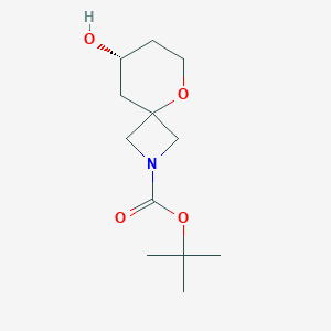 molecular formula C12H21NO4 B15220693 tert-Butyl (R)-8-hydroxy-5-oxa-2-azaspiro[3.5]nonane-2-carboxylate 