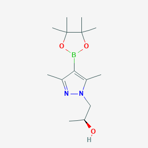 molecular formula C14H25BN2O3 B15220695 (S)-1-(3,5-Dimethyl-4-(4,4,5,5-tetramethyl-1,3,2-dioxaborolan-2-yl)-1H-pyrazol-1-yl)propan-2-ol 