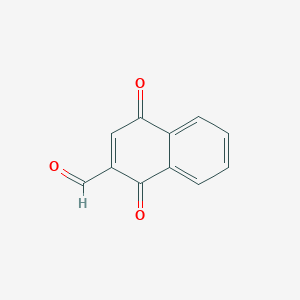 molecular formula C11H6O3 B15220721 1,4-Dioxo-1,4-dihydronaphthalene-2-carbaldehyde 