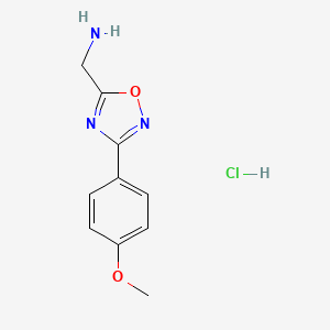 molecular formula C10H12ClN3O2 B1522073 (3-(4-甲氧基苯基)-1,2,4-恶二唑-5-基)甲胺盐酸盐 CAS No. 1179376-95-4