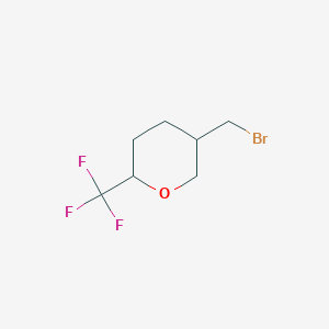 molecular formula C7H10BrF3O B15220736 5-(Bromomethyl)-2-(trifluoromethyl)tetrahydro-2H-pyran 