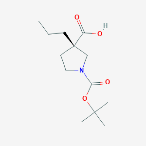 molecular formula C13H23NO4 B15220748 (S)-1-(tert-Butoxycarbonyl)-3-propylpyrrolidine-3-carboxylic acid 