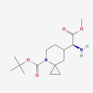 molecular formula C15H26N2O4 B15220770 tert-Butyl 7-((S)-1-amino-2-methoxy-2-oxoethyl)-4-azaspiro[2.5]octane-4-carboxylate 