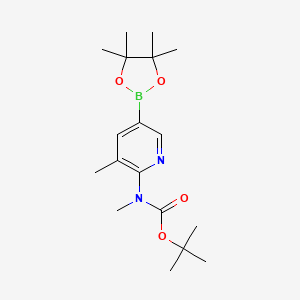 molecular formula C18H29BN2O4 B1522078 tert-butyl Methyl(3-Methyl-5-(4,4,5,5-tetraMethyl-1,3,2-dioxaborolan-2-yl)pyridin-2-yl)carbaMate CAS No. 1032758-82-9