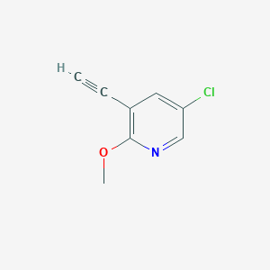 molecular formula C8H6ClNO B15220791 5-Chloro-3-ethynyl-2-methoxypyridine 