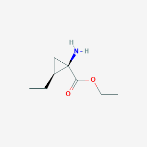 molecular formula C8H15NO2 B15220837 Rel-ethyl (1R,2S)-1-amino-2-ethylcyclopropane-1-carboxylate 