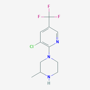 molecular formula C11H13ClF3N3 B1522085 1-[3-Chloro-5-(trifluoromethyl)pyridin-2-yl]-3-methylpiperazine CAS No. 914637-57-3