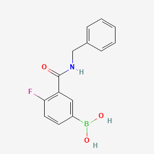 molecular formula C14H13BFNO3 B1522086 (3-(Benzylcarbamoyl)-4-fluorophenyl)boronic acid CAS No. 874219-22-4