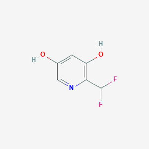 molecular formula C6H5F2NO2 B15220878 2-(Difluoromethyl)-3,5-dihydroxypyridine 