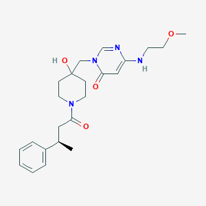 molecular formula C23H32N4O4 B15220885 (R)-3-((4-Hydroxy-1-(3-phenylbutanoyl)piperidin-4-yl)methyl)-6-((2-methoxyethyl)amino)pyrimidin-4(3H)-one 