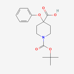 B1522099 1-[(Tert-butoxy)carbonyl]-4-phenoxypiperidine-4-carboxylic acid CAS No. 1193388-97-4