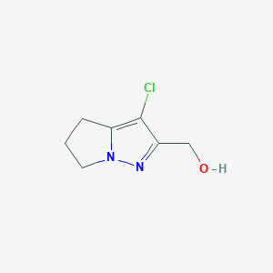 molecular formula C7H9ClN2O B15221026 3-Chloro-5,6-dihydro-4H-pyrrolo[1,2-B]pyrazole-2-methanol 