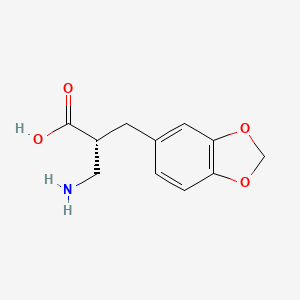 molecular formula C11H13NO4 B15221071 (R)-3-Amino-2-(benzo[D][1,3]dioxol-5-ylmethyl)propanoic acid 