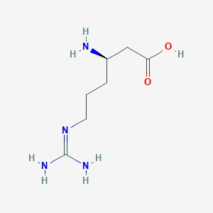 molecular formula C7H16N4O2 B15221106 (R)-3-Amino-6-guanidinohexanoic acid 