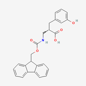 molecular formula C25H23NO5 B15221113 (S)-3-((((9H-Fluoren-9-yl)methoxy)carbonyl)amino)-2-(3-hydroxybenzyl)propanoic acid 