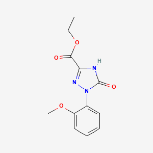 molecular formula C12H13N3O4 B15221148 ethyl 1-(2-methoxyphenyl)-5-oxo-4,5-dihydro-1H-1,2,4-triazole-3-carboxylate 