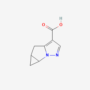 molecular formula C8H8N2O2 B15221178 4,4A,5,5a-tetrahydrocyclopropa[4,5]pyrrolo[1,2-b]pyrazole-3-carboxylic acid 