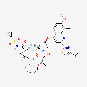 molecular formula C38H47N5O8S2 B15221192 (2R,6S,13AS,14aR,16aS,Z)-N-(cyclopropylsulfonyl)-2-((2-(4-isopropylthiazol-2-yl)-7-methoxy-8-methylquinolin-4-yl)oxy)-6-methyl-5,16-dioxo-1,2,3,5,6,8,9,10,11,13a,14,15,16,16a-tetradecahydro-14aH-cyclopropa[h]pyrrolo[1,2-d][1]oxa[4,7]diazacyclopentadecine- 