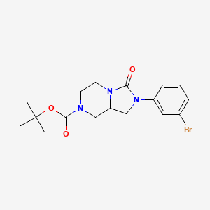 molecular formula C17H22BrN3O3 B15221197 Imidazo[1,5-a]pyrazine-7(1H)-carboxylic acid, 2-(3-bromophenyl)hexahydro-3-oxo-, 1,1-dimethylethyl ester 