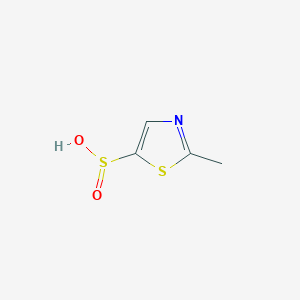 molecular formula C4H5NO2S2 B15221199 2-Methylthiazole-5-sulfinic acid 