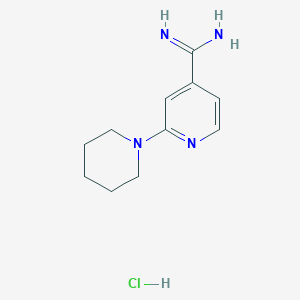molecular formula C11H17ClN4 B1522120 2-(哌啶-1-基)吡啶-4-甲酰胺盐酸盐 CAS No. 1210359-82-2