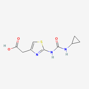 molecular formula C9H11N3O3S B1522123 2-{2-[(环丙基氨基羰基)氨基]-1,3-噻唑-4-基}乙酸 CAS No. 1193387-86-8